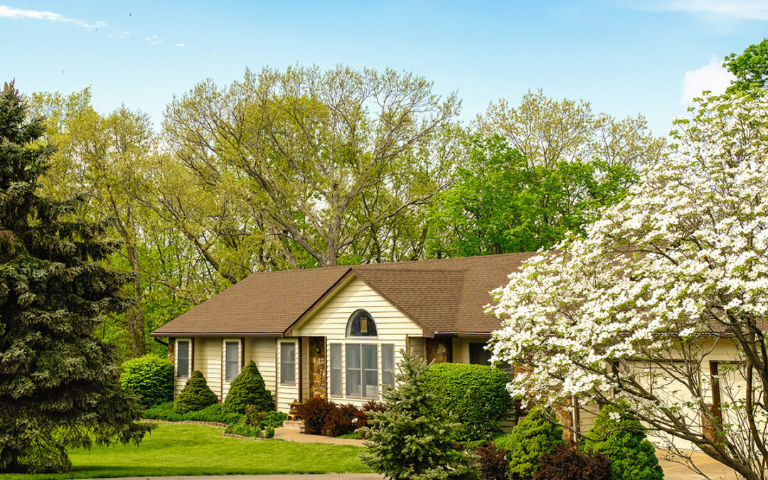 ranch style house in residential neighborhood